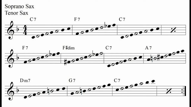 Medium Blues Backing Track in Bb for Soprano Tenor Sax, Trumpet, Clarinet... - 110 BPM смотреть онлайн