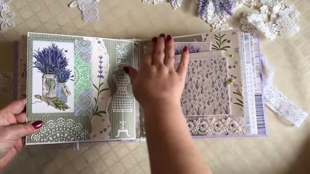 Альбом в технике скрапбукинг с легким оттенком Прованса "Лаванда" смотреть онлайн