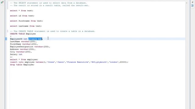 DEMO SQL QUERY CREATE TABLE смотреть онлайн
