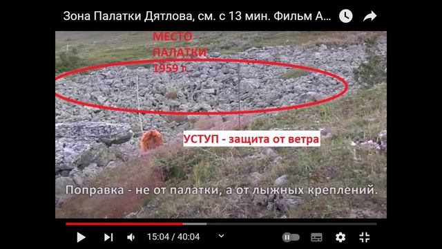 ПЕРЕВАЛ ДЯТЛОВЦЕВ. Точное место палатки 1959 года. смотреть онлайн