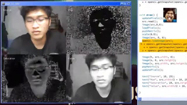 RGB to HSV Convert on Processing using OpenCV. смотреть онлайн