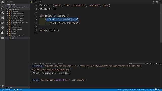 02 - A Full Python Refresher - 014 List comprehensions in Python смотреть онлайн