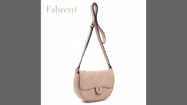 Женская бежевая сумка кросс-боди из экокожи от итальянского бренда Fabretti.? смотреть онлайн