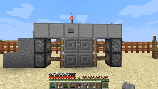 Как сделать простые раздвижные ворота в майнкрафт из поршней смотреть онлайн