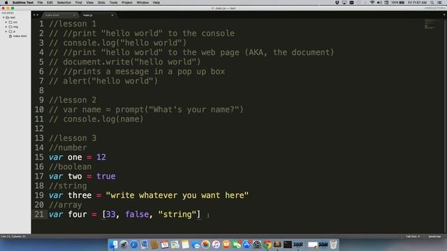 variable types in JavaScript смотреть онлайн