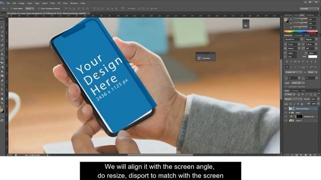 Realistic iPhone XS in office mock up in Photoshop смотреть онлайн