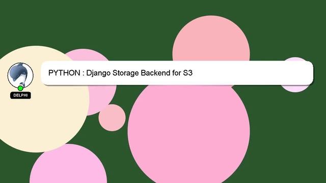 PYTHON : Django Storage Backend for S3 смотреть онлайн