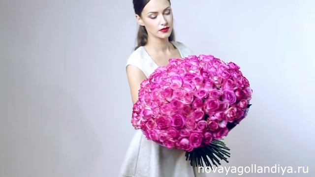 101 розовая роза "Кенди Аваланш" смотреть онлайн