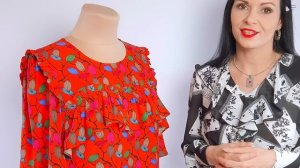 Платье из штапеля с оборками на лифе и по окату - ОБЗОР