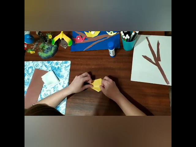 Аппликация «Птичка на ветке» смотреть онлайн