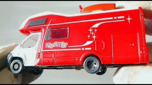 Моделька микроавтобуса Пежо автодом с прицепом дачей. Распаковка и обзор. Про машинки!