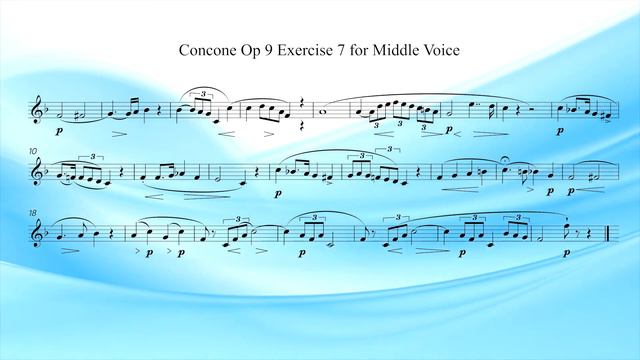 Concone Lesson 7 for Middle Voice Key F. Suitable for Mezzo Soprano or Baritone Voice Range смотреть онлайн