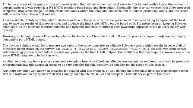 Software Engineering: DRYest approach to "rendering" drag-and-drop template editor results to HTML смотреть онлайн