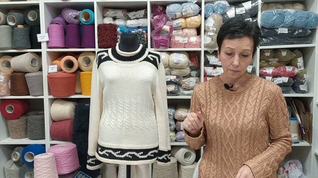 Жаккард без протяжек. Обзор свитера. смотреть онлайн