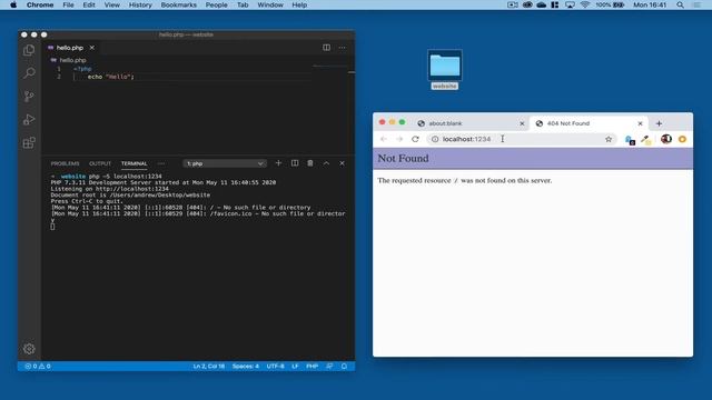 Starting up the local PHP development server смотреть онлайн