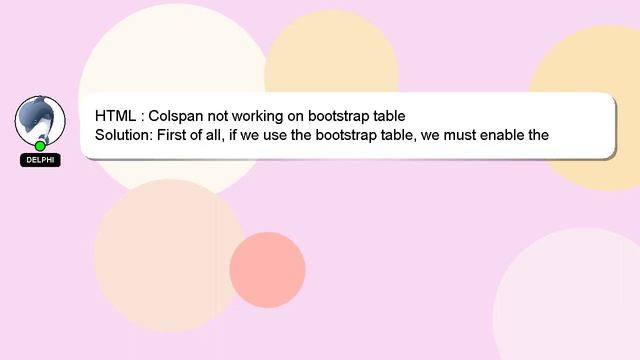 HTML : Colspan not working on bootstrap table смотреть онлайн