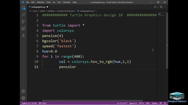 python turtle graphics tutorial || #design18 || Python graphics смотреть онлайн