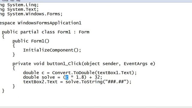 Celsius To Fahrenheit Using Forms in C# смотреть онлайн