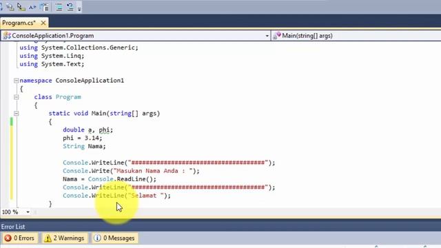 Dasar Pemrograman C# input, output dan variable смотреть онлайн