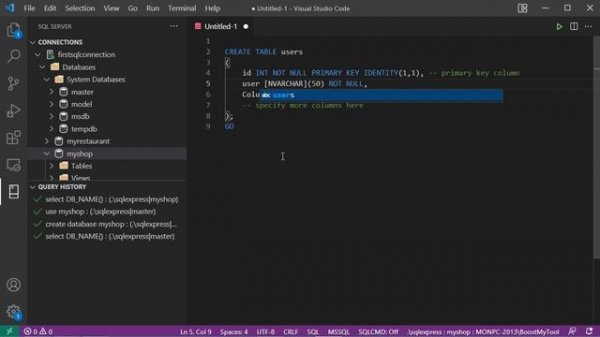Connect to SQL Server Using Visual Studio Code 2022 and Run SQL Queries (Create Read Update Delete)