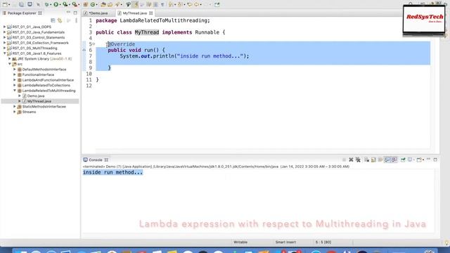 # 156 Java Lambda Expression with Multithreading | lambda | java | java 8|java 8 features|RedSysTec смотреть онлайн