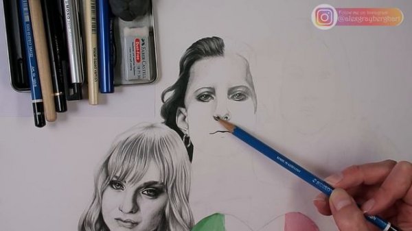 Damiano David (Måneskin) real time drawing with graphite pencil