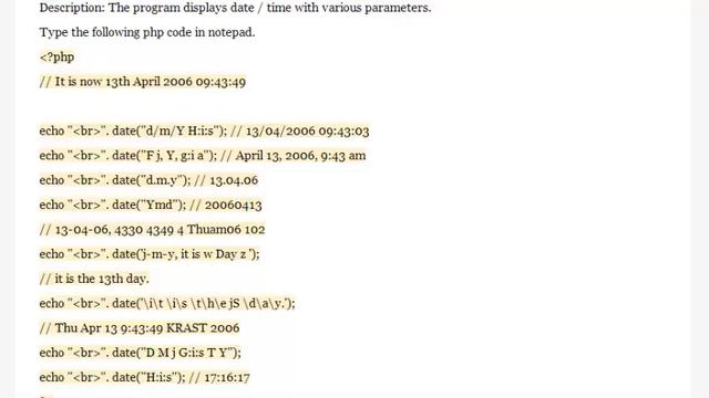 Date Function in PHP With Example смотреть онлайн