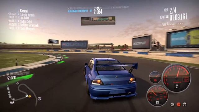 Need for Speed: SHIFT. Гонка на Mitsubishi Lancer Evolution IX на трассе Silverstone International смотреть онлайн
