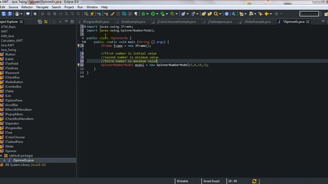 24. JSpinner Java Swing Tutorial without voice смотреть онлайн