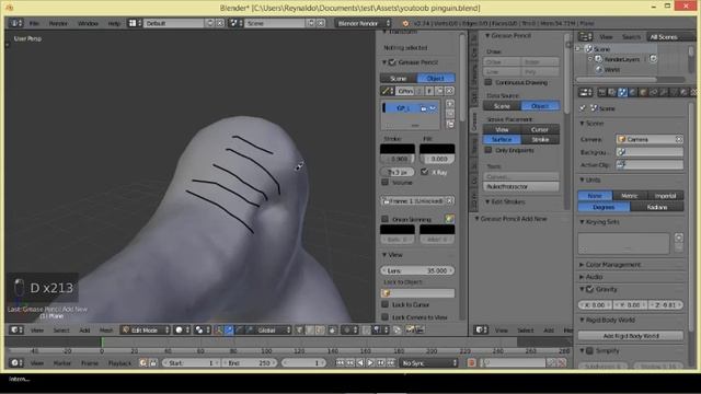 How to make a penguin in Blender 3-6 part -by Reynaldo Schelmetty смотреть онлайн