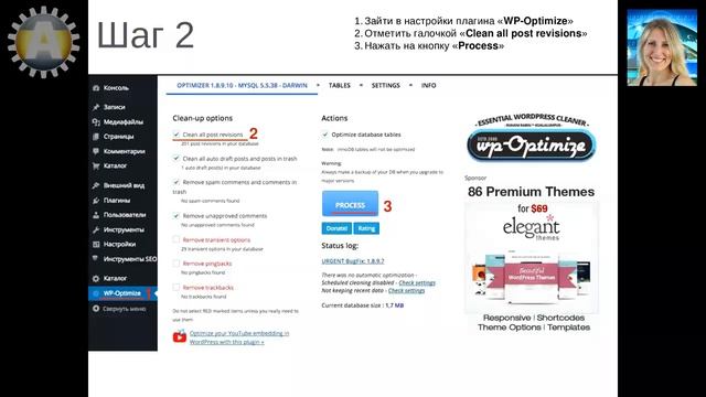 Урок 16-10. Настройка записи. Как удалить редакции старых записей на блоге на WordPress. смотреть онлайн