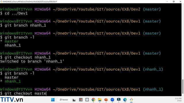 Học Git và Github - Bài 11. Branches - cách làm việc với nhiều nhánh trong Git смотреть онлайн