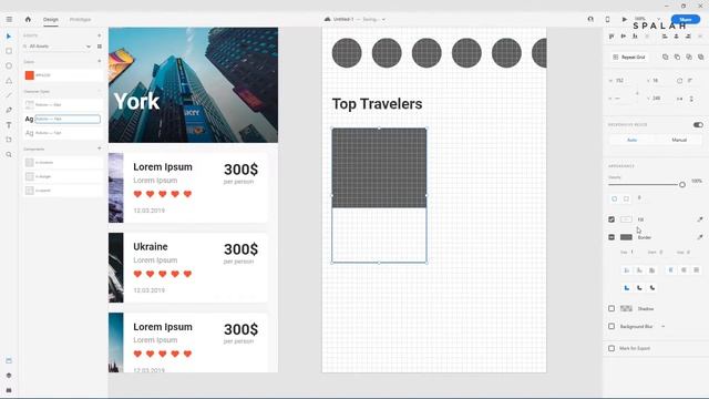 Adobe XD - Инструмент Repeat Grid и панель Assets смотреть онлайн