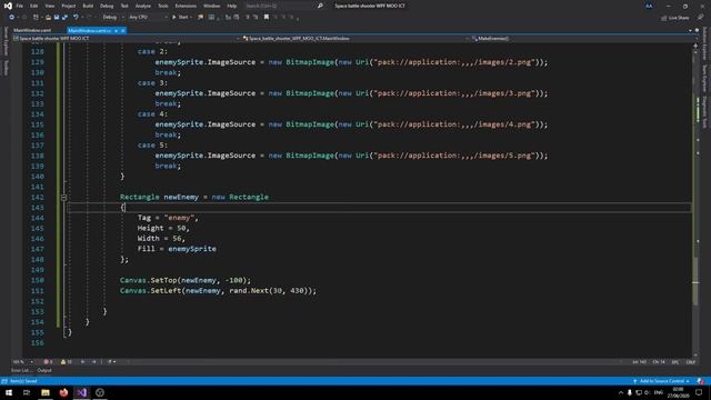 Create a simple space battle shooter game with WPF C# in visual studio смотреть онлайн