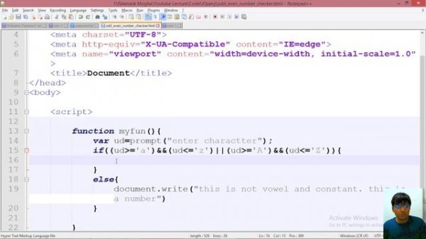 JavaScript Program to Check Vowel or Consonant or Number || JavaScript Programs
