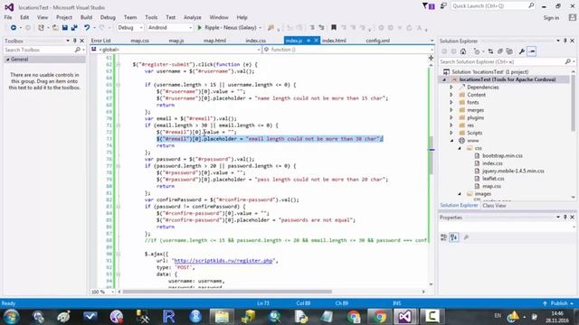 Урок 1. Apache Cordova. Android application. Server connection. смотреть онлайн