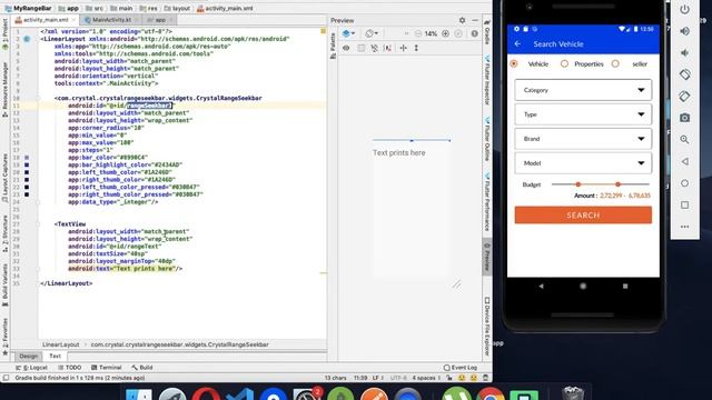 how to use range bar in android using kotlin | crystal range bar in android tutorial смотреть онлайн