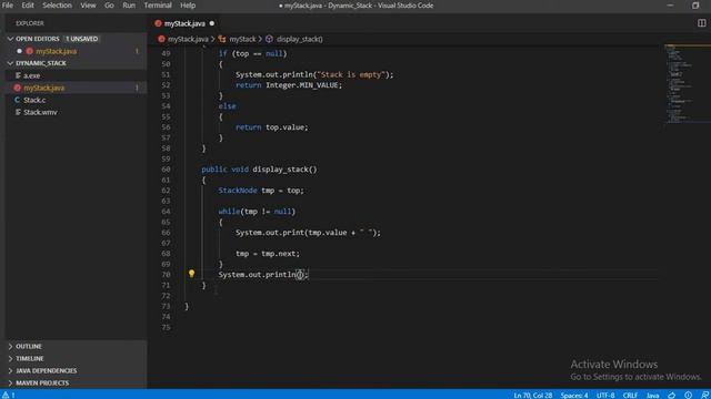 Dynamic Stack Implementation in Java Language смотреть онлайн