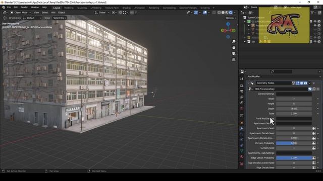 Create Alleys with a few Clicks : Blender Procedural Alleys Geometry Nodes смотреть онлайн