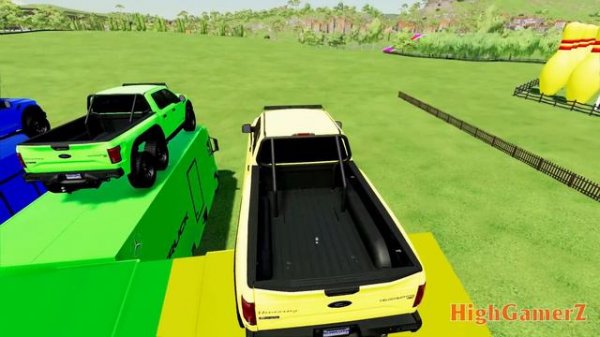 TRANSPORTING FORD VELOCIRAPTOR CARS WITH MERCEDES URBAN E TRUCK - Farming Simulator 22