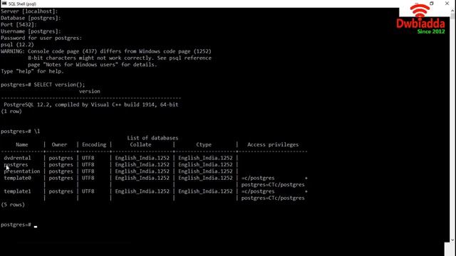 How to DESCRIBE TABLE , show tables and exit from command line | PostgreSQL Tutorial смотреть онлайн