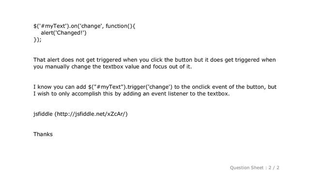 jQuery : jquery detect textbox value change NOT based on user input смотреть онлайн