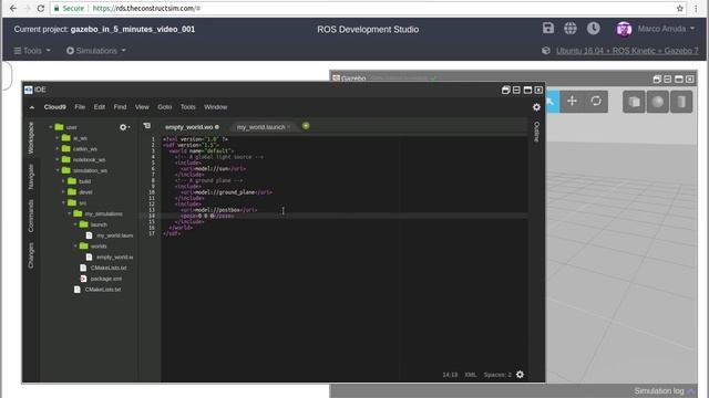 [Gazebo in 5 minutes] 002 - How to add gazebo models to a simulation смотреть онлайн
