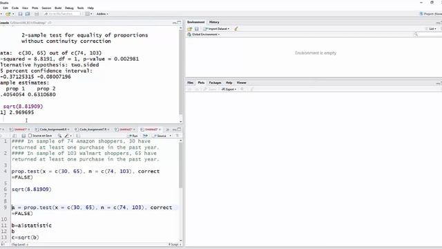 Using R for a 2 proportion z-test (from summary data) смотреть онлайн