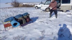 сани-кресло-раскладушка _три в одном_- снег! 3в1..mp4