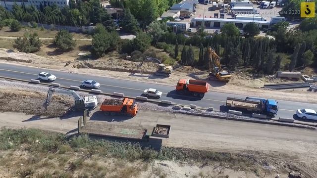 Реконструкция Камышового шоссе. Продолжение разработки выемки. Перепуск движения. смотреть онлайн