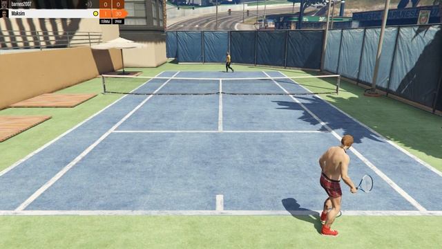 Лис и парень в трусах играют в теннис / GTA Online смотреть онлайн