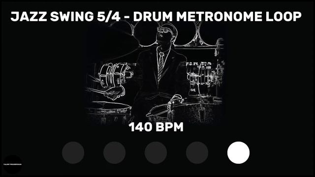 Jazz Swing 5/4 | Drum Metronome Loop | 140 BPM смотреть онлайн