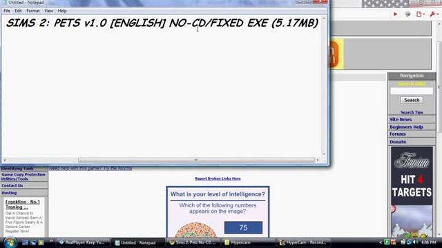 NO CD CRACK FOR ...SIMS 2 PETS...IT REALLY WORKS!!!!! смотреть онлайн