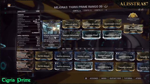 Tigris Prime | Warframe | 4 Formas | Nueva Build смотреть онлайн